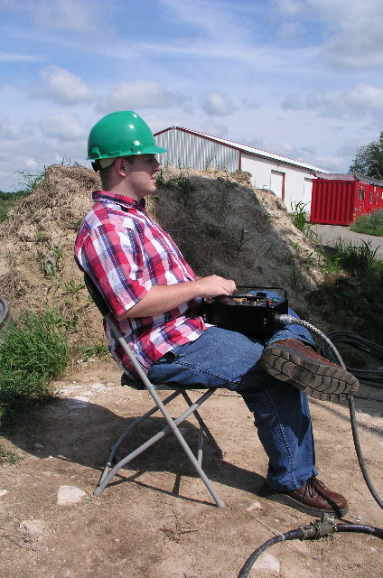 John Pretz on the Main Cable Winch